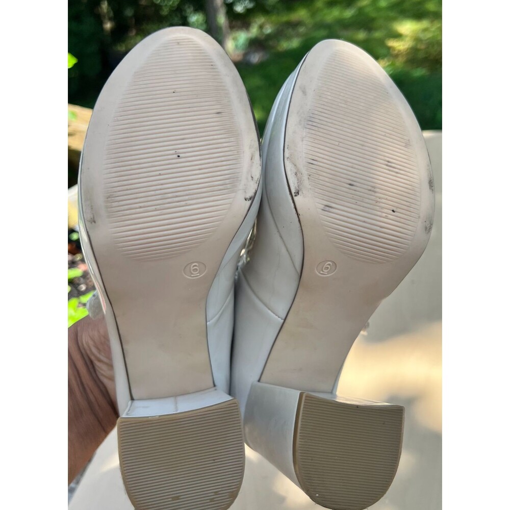 Limelight Bone Patent Platform Mary Jane Pumps Block Size 6 Shoe Nude - Picture 8 of 11